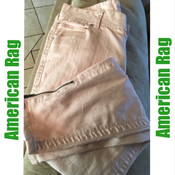 American Rag light pink Straight Pants with ankle zipper size 11 juniors - Picture 2 of 12
